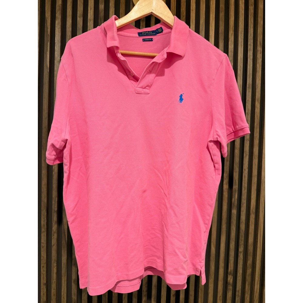Polo Ralph‎ Lauren Mens Classic Fit Pink Polo Shirt